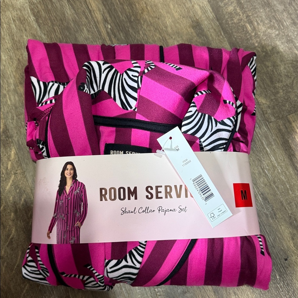 Room Service Pink Zebra Pajama Set